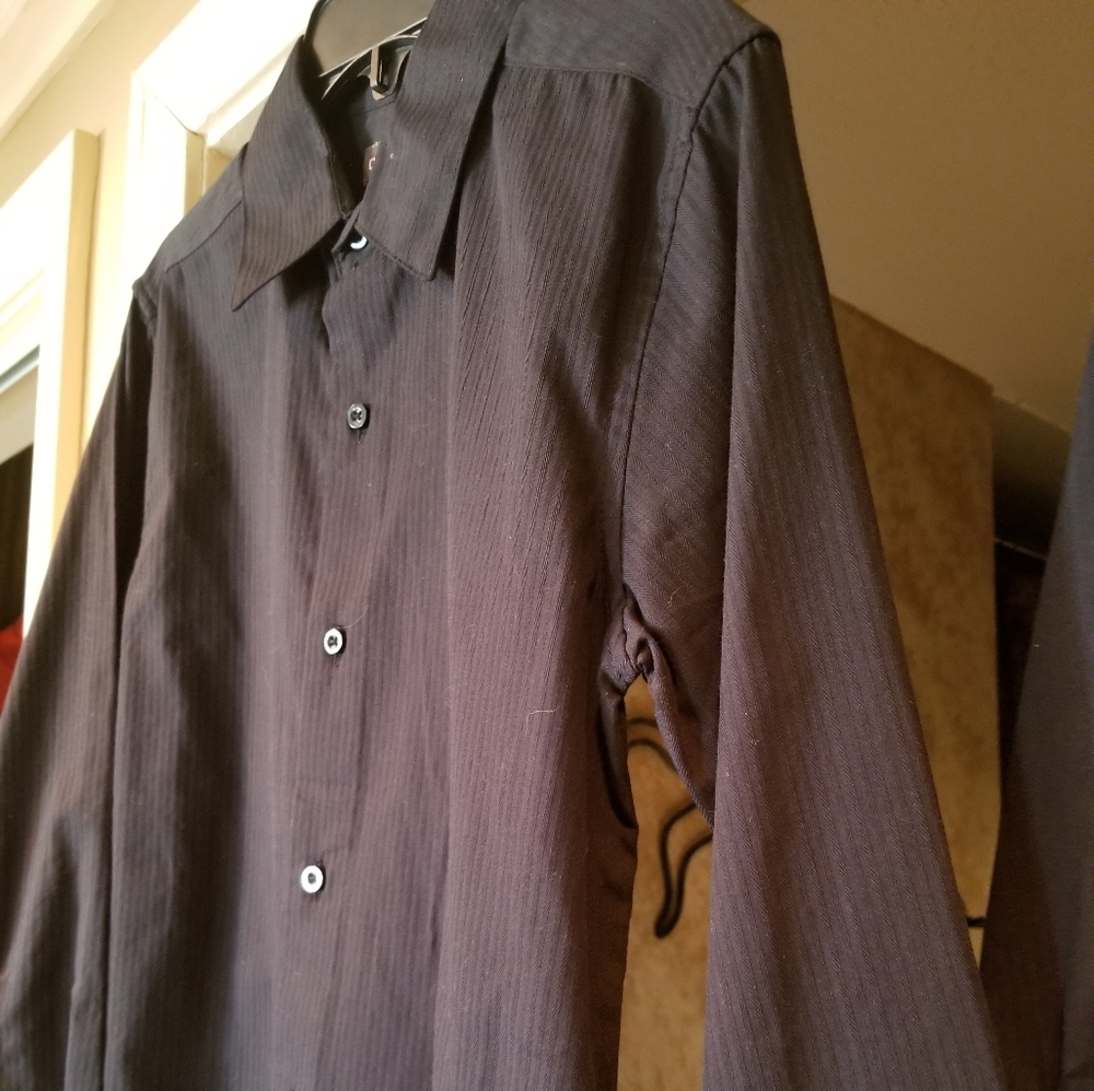 Boys long sleeve dress shirt black